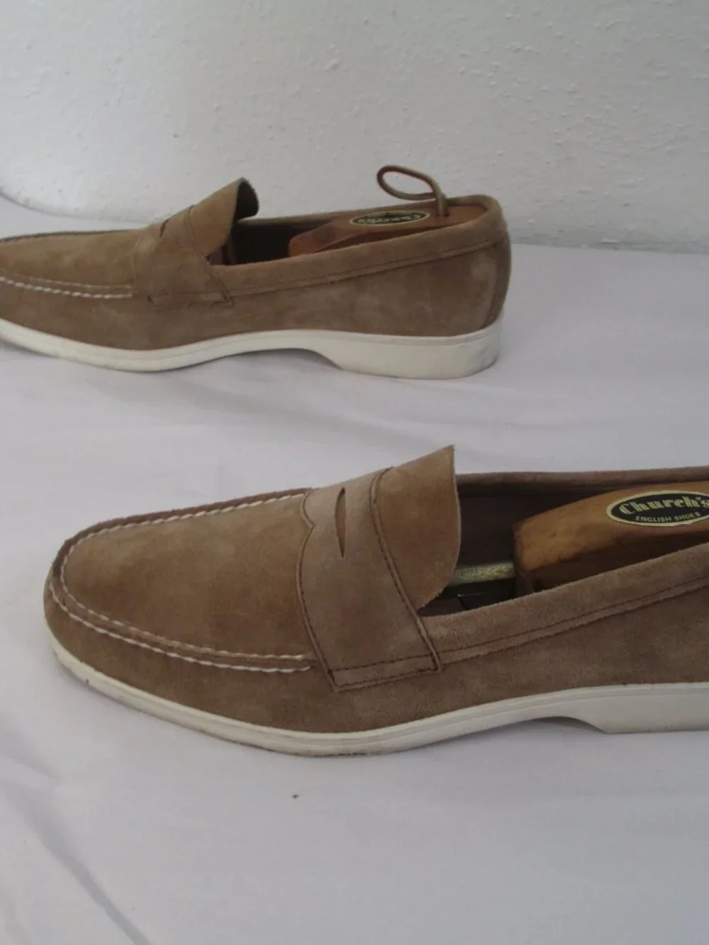Alden Offshore Mens Suede Loafers One Design Size 9.5 C Tan Boat Shoe Deck Grip - Picture 4 of 9
